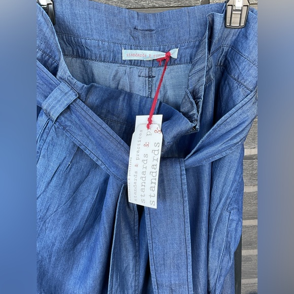 Standards & Practices Super Wide Leg Belted Tencel Pants Size 3X Rinse Color - Picture 6 of 7